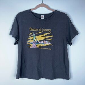 Re/Done Charcoal Gray T-Shirt Statue of Liberty Graphic Tee Classic Size Large